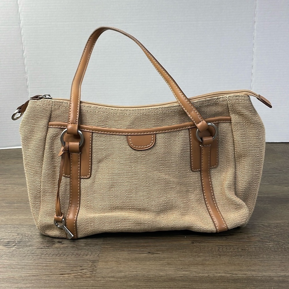 Fossil Beige and Brown Shoulder Bag